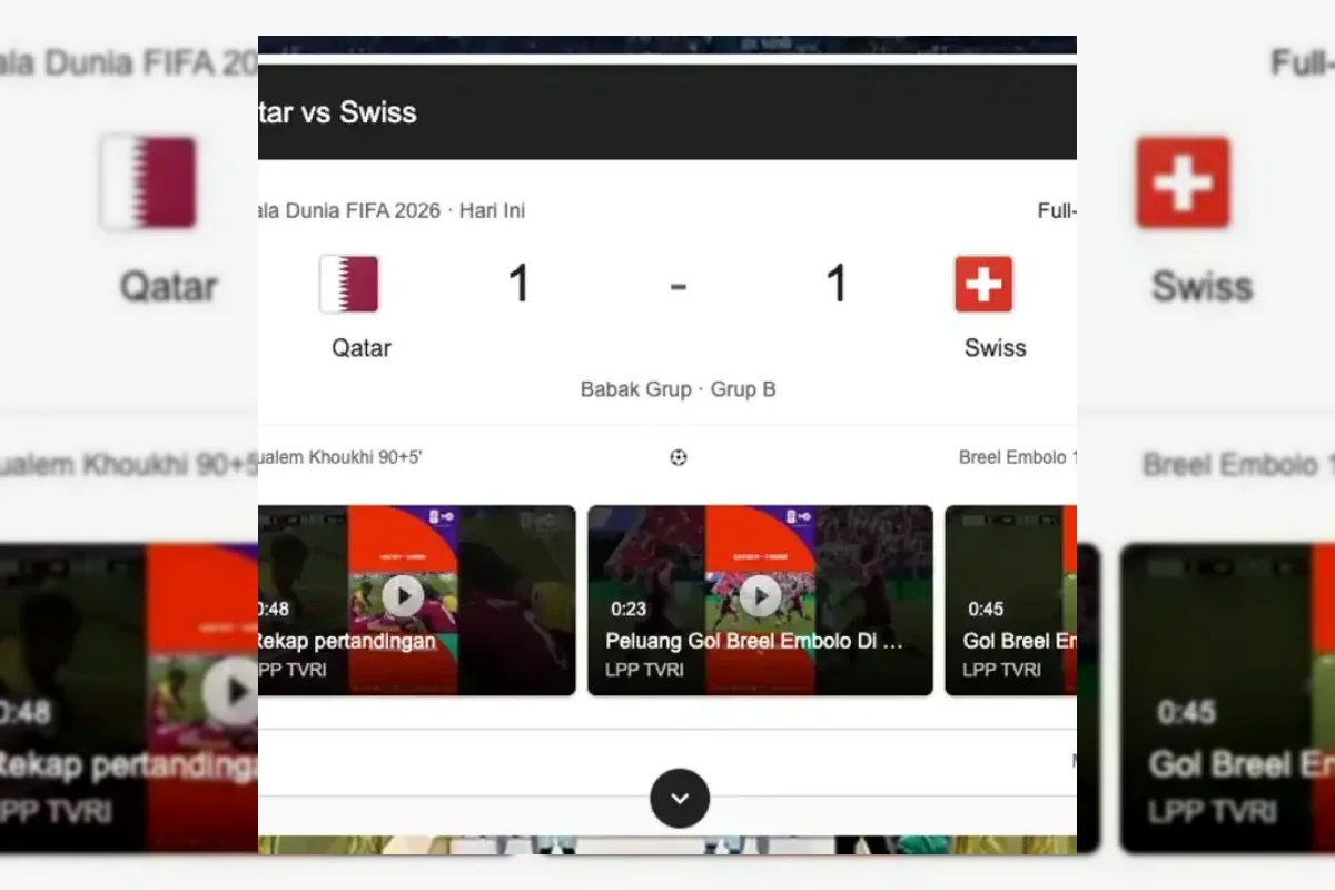 Qatar Imbangi Swiss Lewat Gol Telat Khoukhi di Piala Dunia 2026