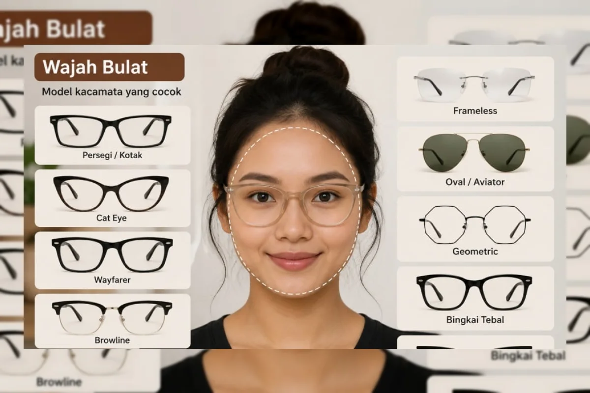 10 Model Kacamata untuk Wajah Bulat agar Tampak Lebih Tirus
