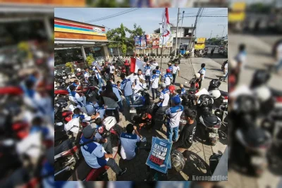 Buruh FSPMI Jombang Aksi Tuntut Upah Lembur Indomaret