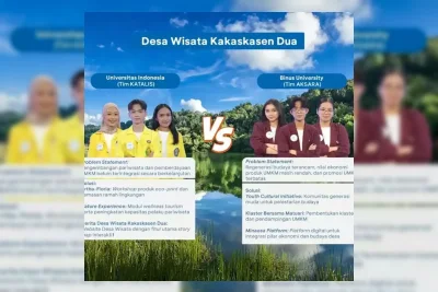 UI dan Binus University Bersaing Kembangkan Desa Wisata Kakaskasen Dua