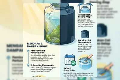 Cegah Lumut di Toren Air dengan Empat Trik Praktis Ini