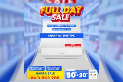 Diskon AC Split Sharp 1 PK di Transmart Full Day Sale 7 Juni 2025