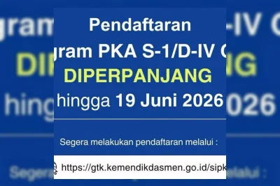 Kemendikdasmen Buka Pendaftaran Beasiswa S1 Guru Gelombang Ketiga Juni 2026