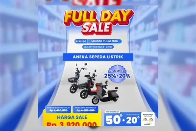 Transmart Full Day Sale 7 Juni 2026: Diskon Sepeda Listrik hingga Rp 3,9 Juta