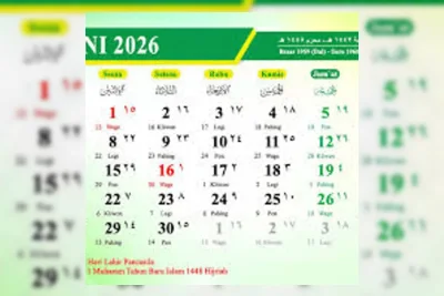 Kalender Juni 2026: Hanya Satu Tanggal Merah Tanpa Cuti Bersama