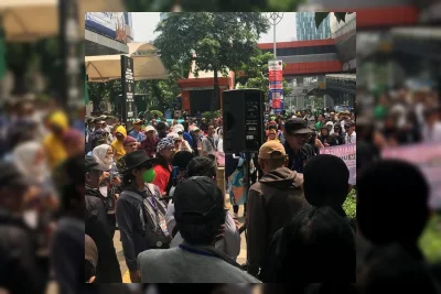 Ratusan Musisi Demo Kemenhum Tuntut Pencabutan SE LMKN