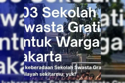 Pemprov DKI Jakarta Buka Pendaftaran Sekolah Swasta Gratis 2026