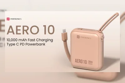 Portronics Aero 10: Power Bank 10.000mAh dengan Kabel Type-C Bawaan