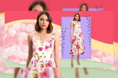 Gaun Floral Karen Millen untuk Tamu Pernikahan, Diskon 40%
