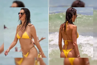 Alessandra Ambrosio Pamerkan Tubuh Indah di Pantai Miami