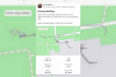 Pria Hobi Lari Rekam Momen Pernikahan Pakai Strava, Hasilnya Unik