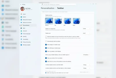 Microsoft Siapkan Halaman Khusus Pengaturan Posisi Taskbar di Windows 11