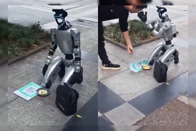 Robot Humanoid Mengemis di Jalanan Chengdu untuk Biaya Listrik