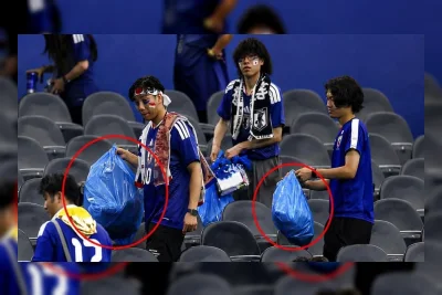Bukan Sekadar Tempat Sampah! Rahasia Kantong Biru Suporter Jepang yang Bikin Stadion Spektakuler