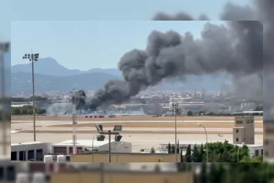 Kebakaran Besar di Dekat Bandara Majorca, Truk Meledak