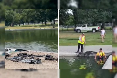 Kolam Refleksi Dipenuhi Sampah Usai Perayaan 4 Juli