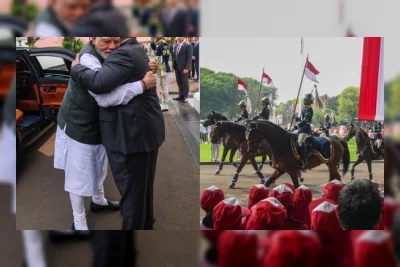 Sambutan Megah Berkuda dan Pelukan Hangat untuk PM Modi di Indonesia