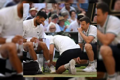 Djokovic Atasi Cedera Betis, Menangi Set Pembuka di Perempatfinal Wimbledon