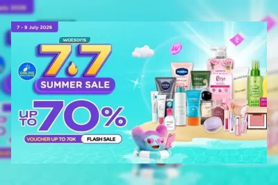 Watsons 7.7 Summer Sale: Diskon hingga 70% untuk Skincare dan Vitamin