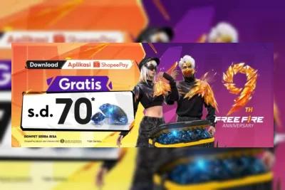 Anniversary ke-9 Free Fire: Diskon Diamond Gratis via ShopeePay