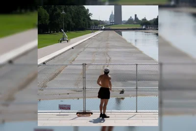 Kolam Refleksi Lincoln Memorial Dikuras Lagi untuk Perbaikan