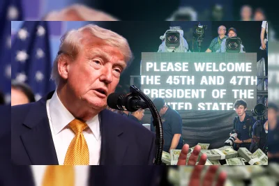 Operator Teleprompter Trump Diduga Raup Rp1,6 Miliar dari Taruhan Pidato