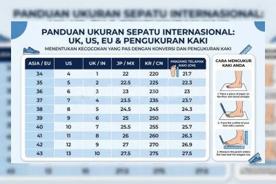 Panduan Memilih Ukuran Sepatu US dan UK untuk Kaki Orang Indonesia agar Tidak Salah Beli