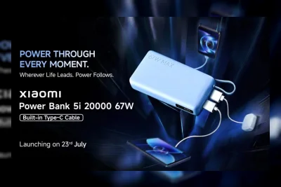 Xiaomi Power Bank 5i 20000mAh 67W dengan Kabel USB-C Bawaan Meluncur di India 23 Juli
