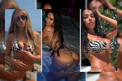 Pesona Selebriti dalam Bikini Motif Hewan di Musim Panas