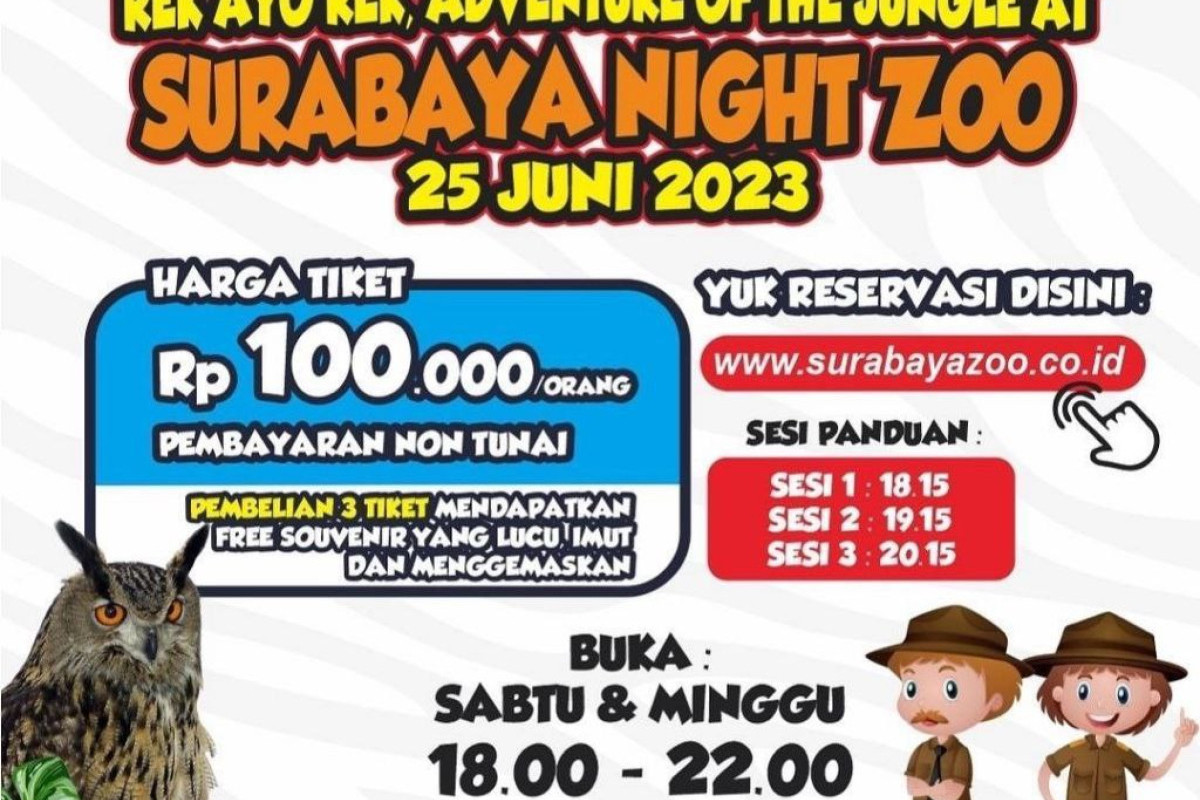 Rek Ayo Rek Adventure Bareng di Surabaya Night Zoo, Jam Buka Cuma Sabtu