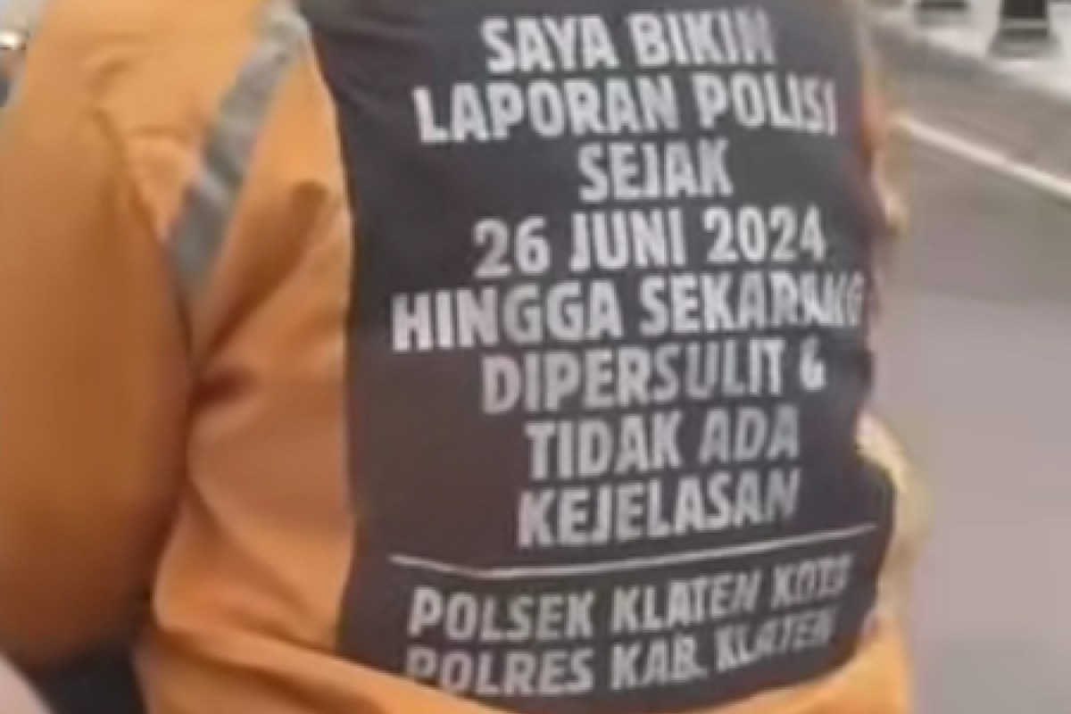 Driver Ojol Viral Tulis Protes di Jaket karena Laporannya Tak Digubris sejak Juni 2024, Polsek Klaten Disorot Publik