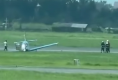 Pesawat Latih Puspenerbal Tergelincir di Runway Bandara Juanda Sidoarjo